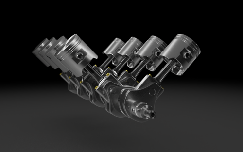 V8 Engine Parts Lighting and Rendering Setup preview image